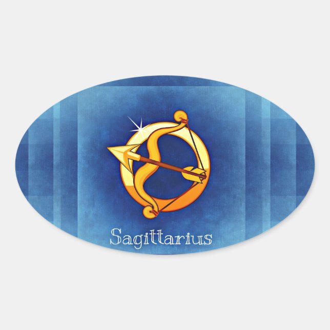 sagittarius horoscope oval sticker (Front)