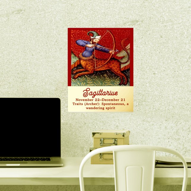Sagittarius Horoscope Zodiac Mediaeval Artwork 5x7 Foil Prints (Creator Uploaded)