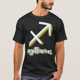 Sagittarius Horoscopes rainbow retro zodiac signs T-Shirt
