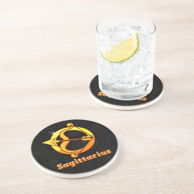 Sagittarius illustration coaster (Side)