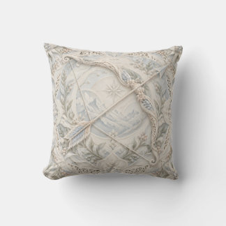 Sagittarius Ivory Blue Porcelain Relief Style Cushion