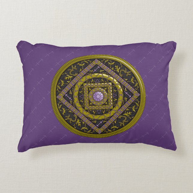 Sagittarius Mandala Accent Pillow (Front)