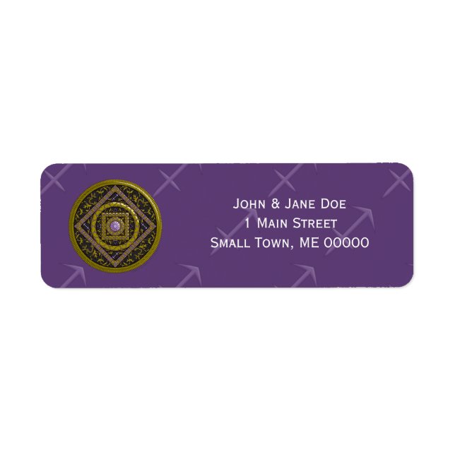 Sagittarius Mandala Address Label (Front)