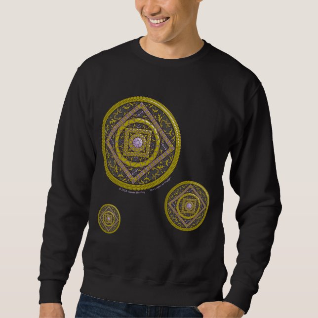 Sagittarius Mandala Men's Dark Shirt (Front)