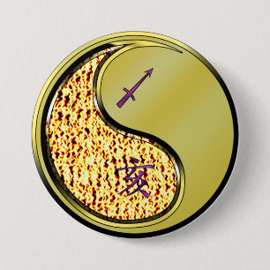 Sagittarius & Metal Boar 7.5 Cm Round Badge