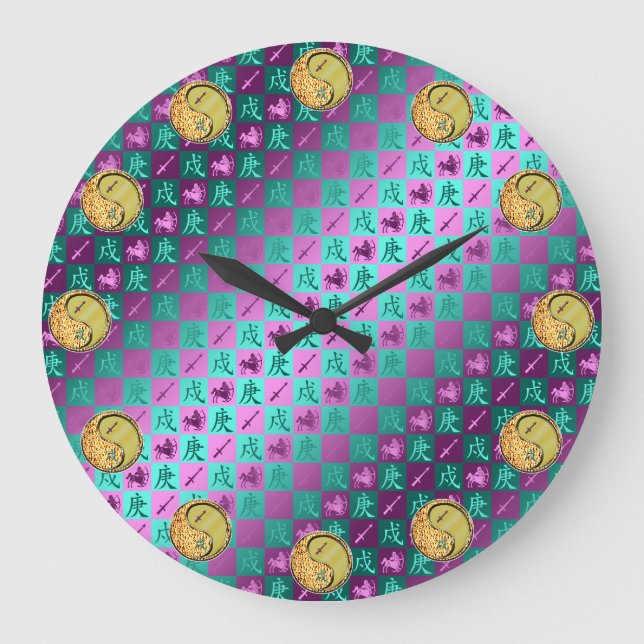 Sagittarius & Metal Dog Large Clock (Front)