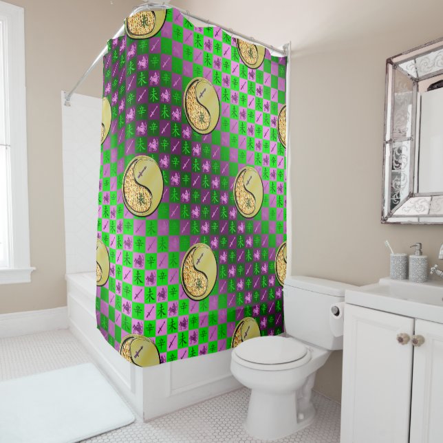 Sagittarius & Metal Goat Shower Curtain (In Situ)