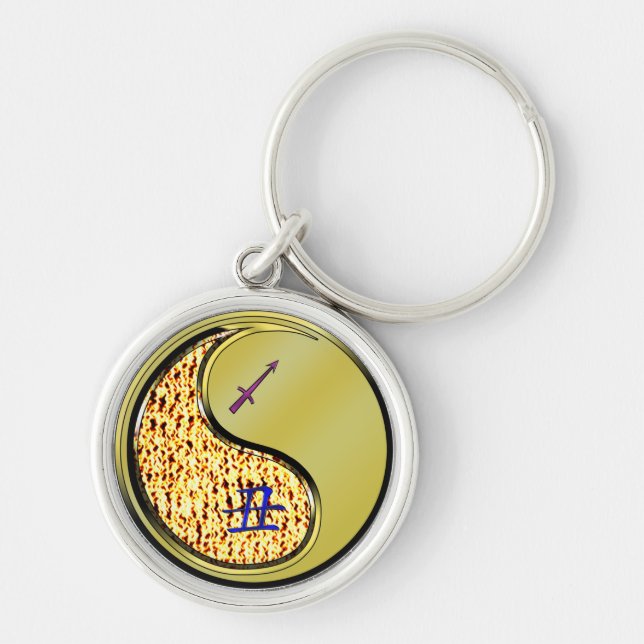 Sagittarius & Metal Ox Key Ring (Front)