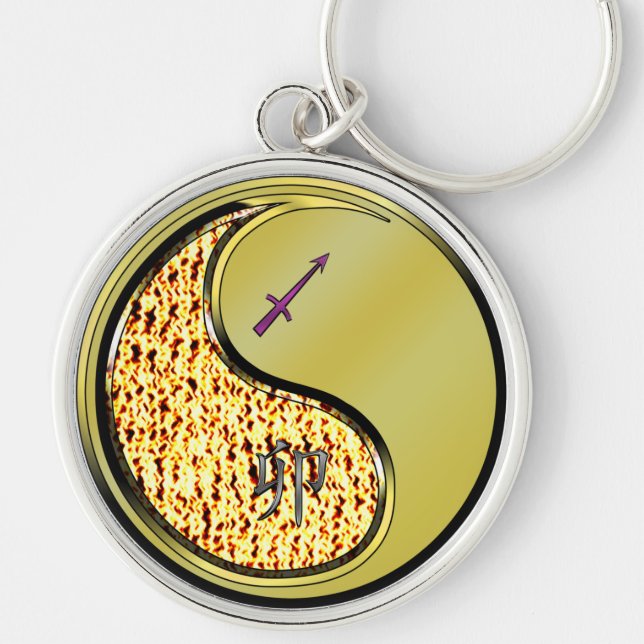 Sagittarius & Metal Rabbit Key Ring (Front)