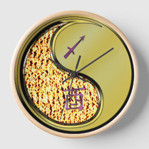 Sagittarius & Metal Rooster Clock