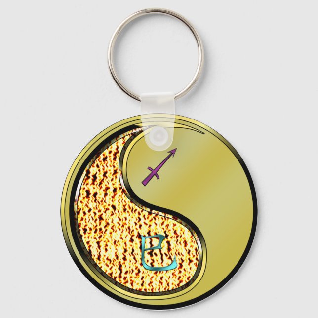 Sagittarius & Metal Snake Key Ring (Front)