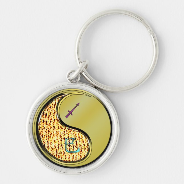 Sagittarius & Metal Snake Key Ring (Front)