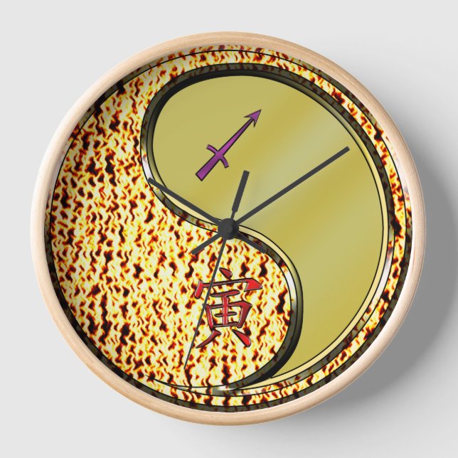 Sagittarius & Metal Tiger Clock (Front)