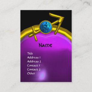 SAGITTARIUS MONOGRAM purple amethyst blue black Business Card