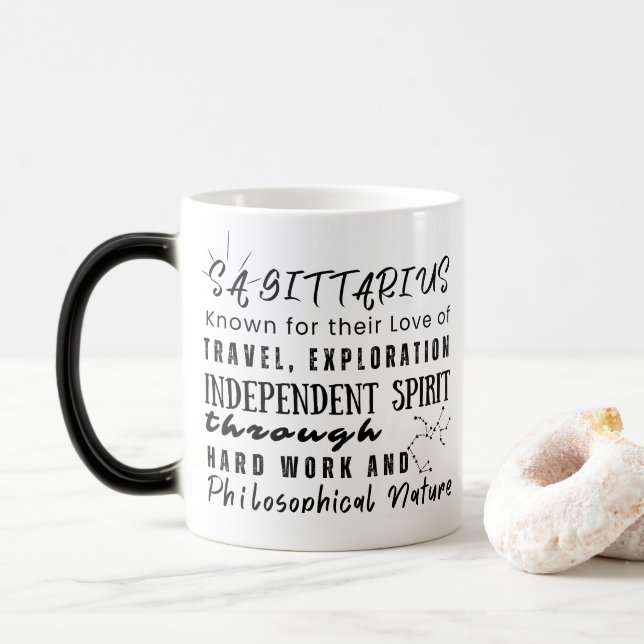 Sagittarius Motivational Quotes Zodiac Sign  Magic Mug (With Donut)