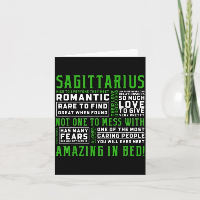 Sagittarius Personality Quote Astrology Funny Card (Front)