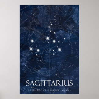 Sagittarius Poster with name, starsign zodiac