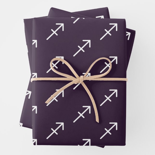 Sagittarius Purple Wrapping Paper Sheet (In situ)