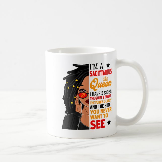 Sagittarius Queen African American Loc'd Woman Zod Coffee Mug (Right)
