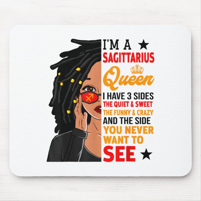 Sagittarius Queen African American Loc'd Woman Zod Mouse Pad (Front)