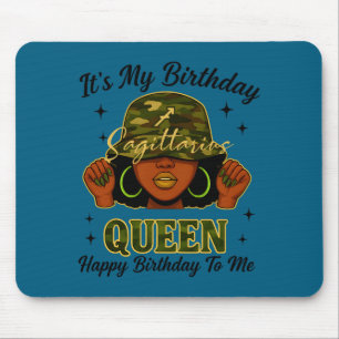 Sagittarius Queen Black Woman With Cap Camo It's M Mouse Pad