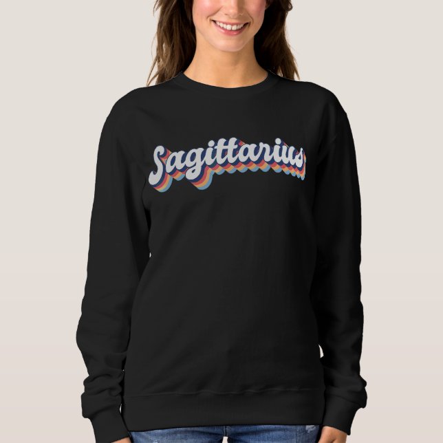 Sagittarius Retro Zodiac Birth Sign Sweatshirt (Front)