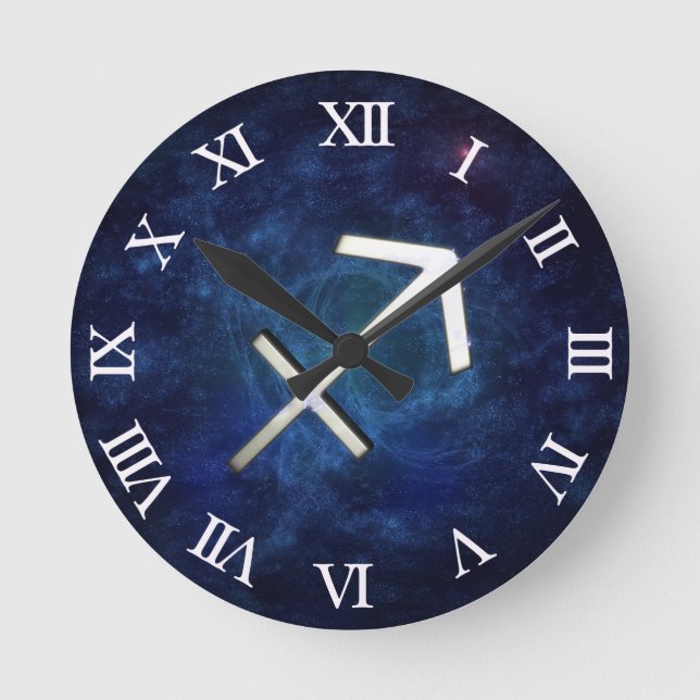 Sagittarius Round Clock (Front)