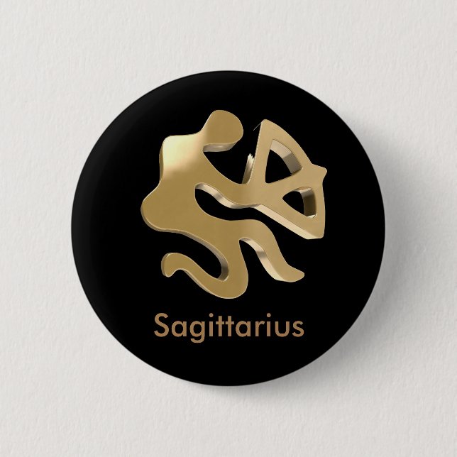Sagittarius, Sagittario 6 Cm Round Badge (Front)