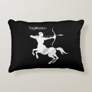 Sagittarius Silver Archer Zodiac Decorative Cushion