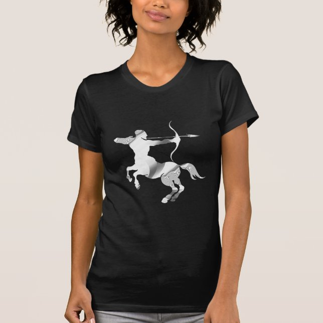Sagittarius Silver Archer Zodiac T-Shirt (Front)
