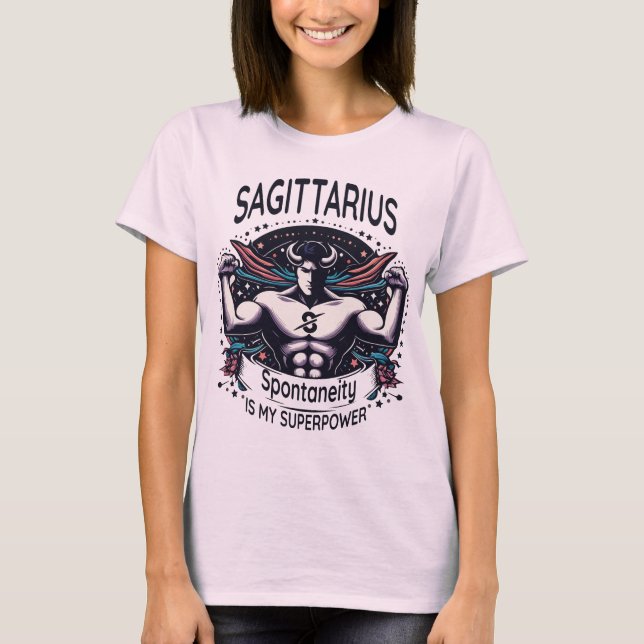 Sagittarius Spark Tee: Spontaneity Superpower! T-Shirt (Front)