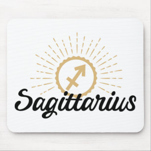Sagittarius Starburst Symbol Mouse Pad