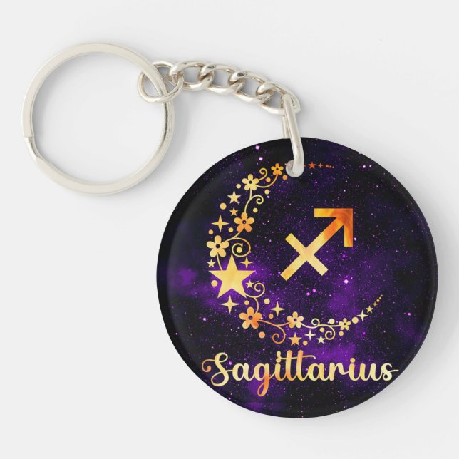 Sagittarius Stellar Arrow - The Cosmic Archer Key Ring (Front)