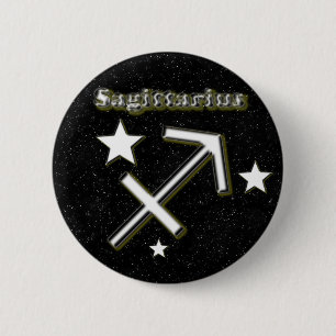 Sagittarius symbol 6 cm round badge