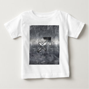 Sagittarius Symbol Grunge Distressed Steel Style Baby T-Shirt