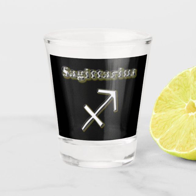 Sagittarius symbol  shot glass (Front)