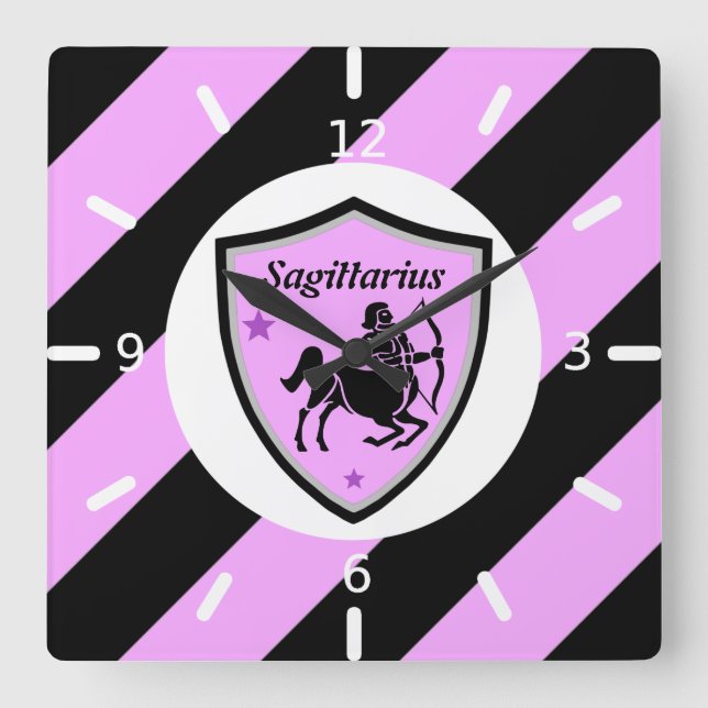 Sagittarius symbol        square wall clock (Front)