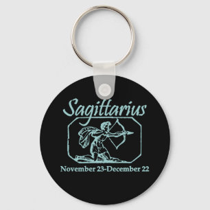 Sagittarius Teal Key Ring