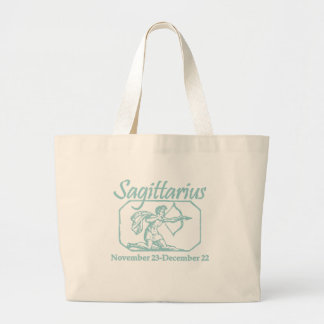 Sagittarius Teal Large Tote Bag