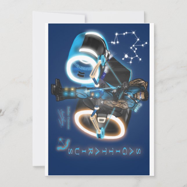 Sagittarius Theme birthday invitation. Invitation (Front)