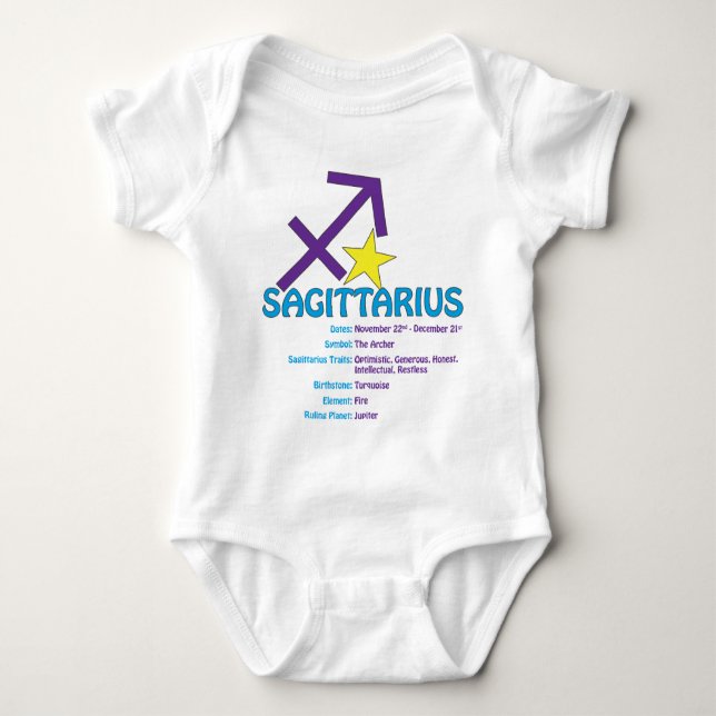 Sagittarius Traits Baby Baby Bodysuit (Front)