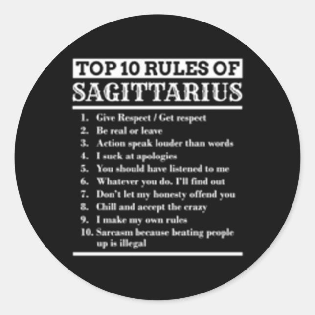 Sagittarius Traits Horoscope Zodiac Sign Classic Round Sticker (Front)