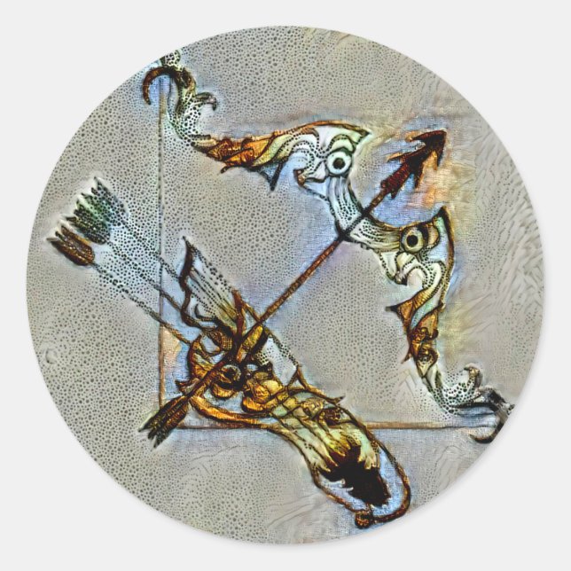 Sagittarius Venice Classic Round Sticker (Front)