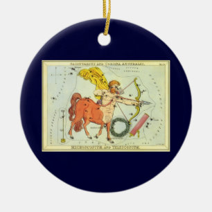 Sagittarius, Vintage Constellation Urania's Mirror Ceramic Tree Decoration