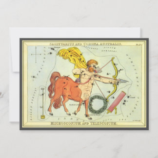 Sagittarius, Vintage Constellation Urania's Mirror Invitation