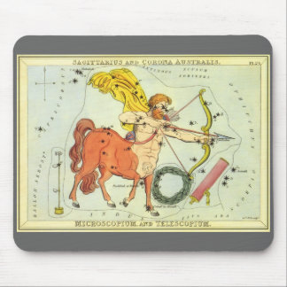 Sagittarius, Vintage Constellation Urania's Mirror Mouse Pad