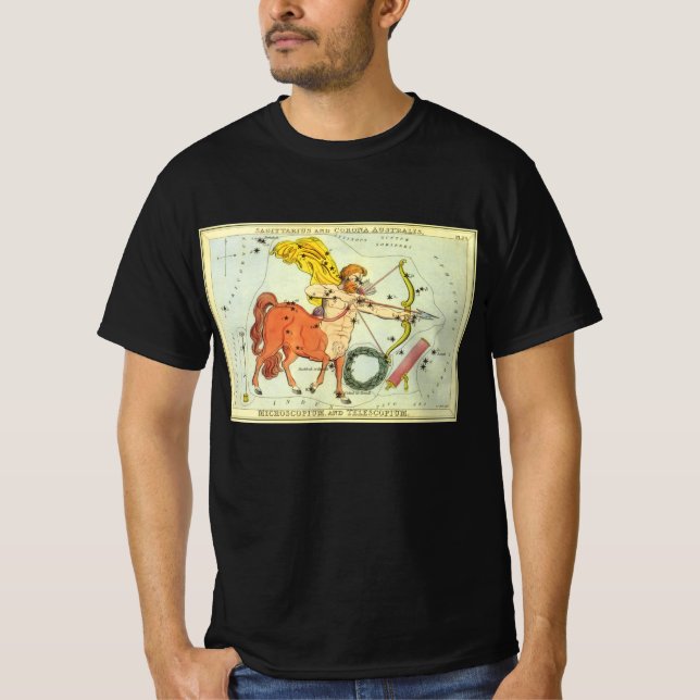 Sagittarius, Vintage Constellation Urania's Mirror T-Shirt (Front)