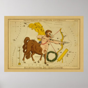 Sagittarius - Vintage Sign of the Zodiac Image