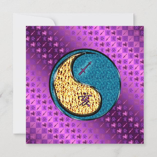 Sagittarius & Water Boar Card (Front)