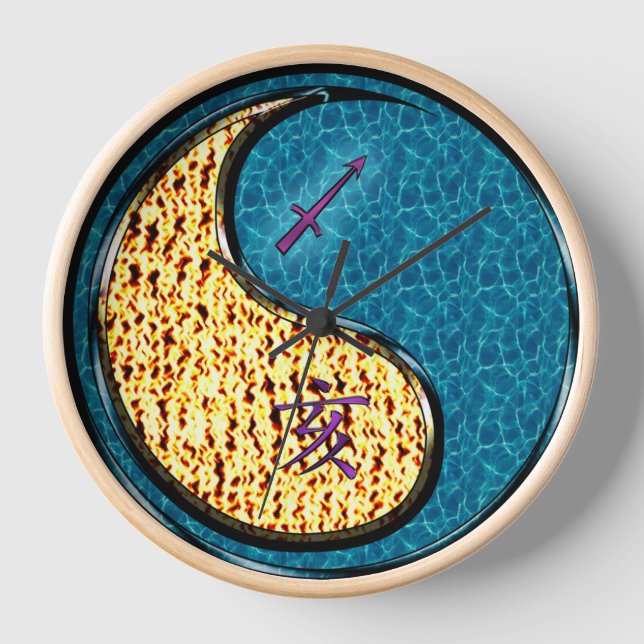 Sagittarius & Water Boar Clock (Front)